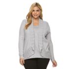 Plus Size Napa Valley Lurex Mock-layer Sweater, Women's, Size: 1xl, Silver