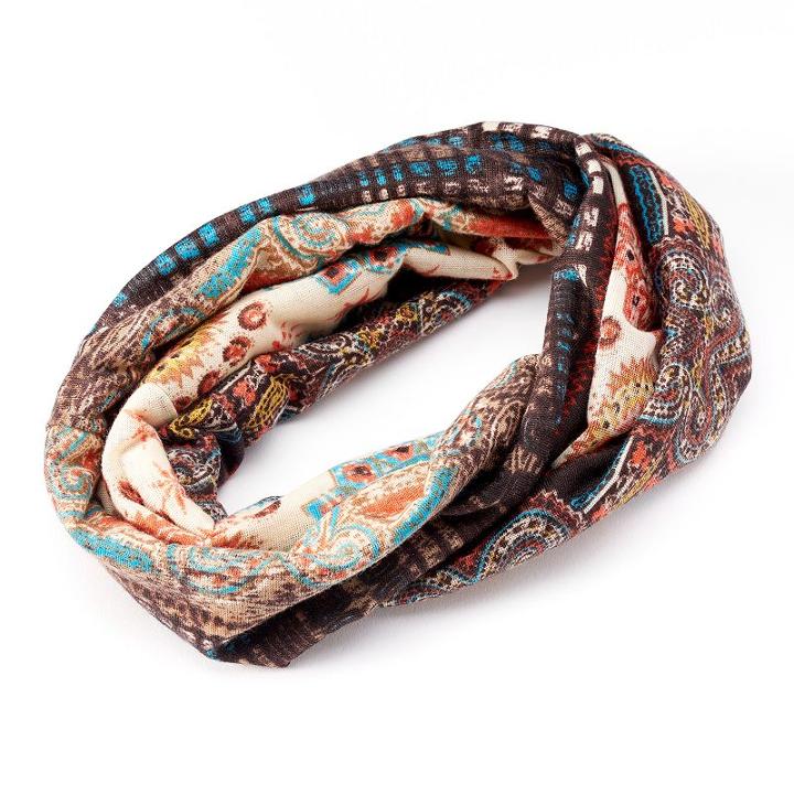 Mudd® Abstract Jersey Head Wrap, Women's, Brown