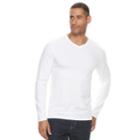 Men's Apt. 9&reg; Premier Flex Solid V-neck Tee, Size: Xl, White