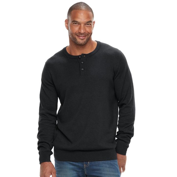 Big & Tall Sonoma Goods For Life&trade; Classic-fit Coolmax Henley, Men's, Size: Xl Tall, Dark Brown