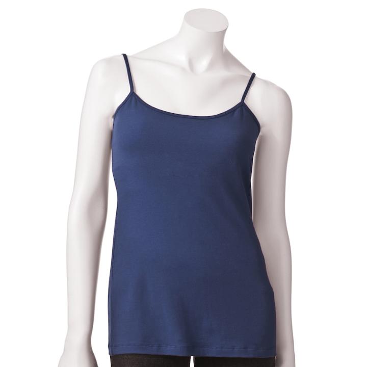 Women's Sonoma Goods For Life&trade; Everyday Scoopneck Camisole, Size: Xs, Dark Blue