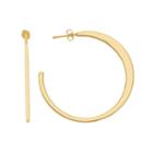 14k Gold Plated Crescent Hoop Earrings, Women's, Yellow