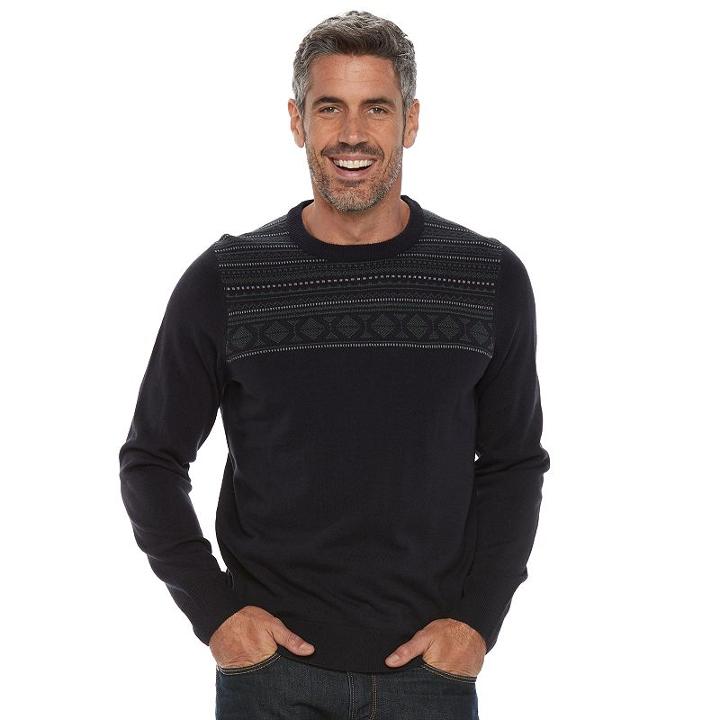 Men's Croft & Barrow&reg; Classic-fit Crewneck Sweater, Size: Medium, Blue