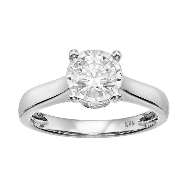 Diamond Engagement Ring In 14k White Gold (1 Carat T.w.), Women's, Size: 9