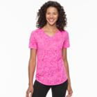 Women's Tek Gear&reg; Easy Burnout V-neck Yoga Tee, Size: Small, Dark Pink