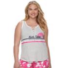 Juniors' Plus Size So&reg; Beach Squad Lace-up Tank Top, Size: 2xl, Light Grey