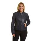 Plus Size Excelled Leather Scuba Jacket, Women's, Size: 3xl, Blue