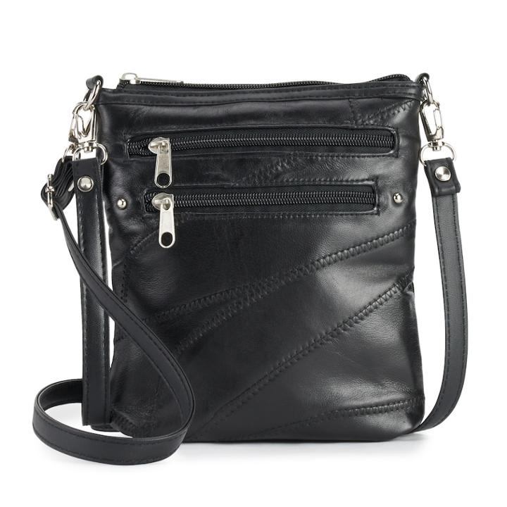 Stone & Co. Stitched Patchwork Leather 3-bagger Convertible Crossbody Bag, Women's, Black
