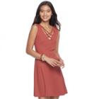 Juniors' Mudd&reg; Cross Front Dress, Teens, Size: Medium, Red