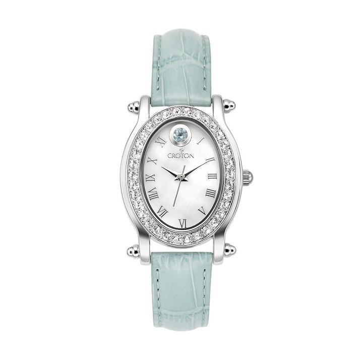 Croton Women's Birthstone Leather Watch, Blue