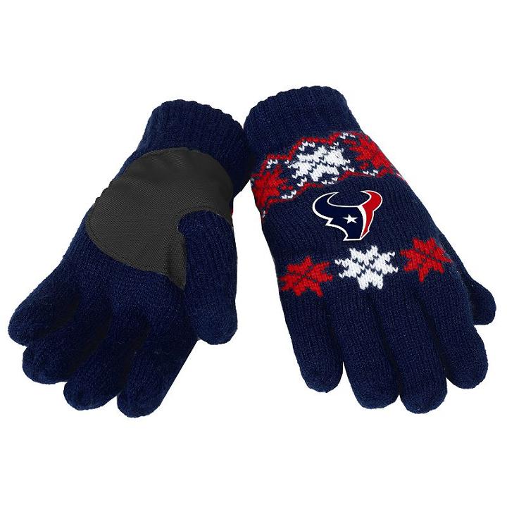 Adult Forever Collectibles Houston Texans Lodge Gloves, Multicolor