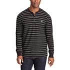 Big & Tall Chaps Classic-fit Striped Waffle-weave Henley, Men's, Size: 3xb, Black
