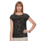 Women's Dana Buchman Crochet-trim Dolman Top, Size: Xs, Black