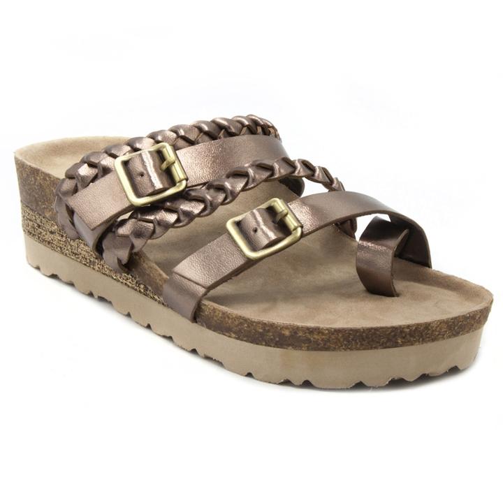Sugar Xtra Women's Footbed Sandals, Size: Medium (10), Brown