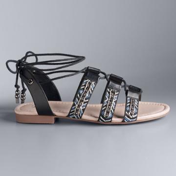 Simply Vera Vera Wang Florie Women's Sandals, Size: 8, Black