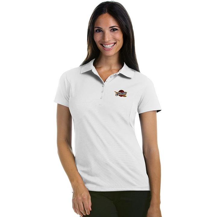 Women's Antigua Cleveland Cavaliers Pique Xtra-lite Polo, Size: Large, White