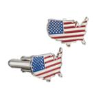 Logoart Stainless Steel United States American Flag Cuff Links, Men's, Red