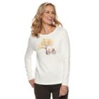 Women's Croft & Barrow&reg; Fall Graphic Tee, Size: Xl, Natural
