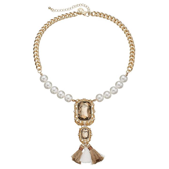 Gs By Gemma Simone Nouveau Baroque Collection Vermeer Tassel Necklace, Women's, Size: 18, Multicolor