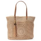 Sonoma Goods For Life&trade; Crochet Beaded Tassel Tote, Women's, Beig/green (beig/khaki)