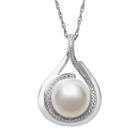 Sterling Silver Freshwater Cultured Pearl Teardrop Pendant, Women's, Size: 18, White