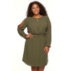 Plus Size Apt. 9&reg; Cold-shoulder Crepe Dress, Women's, Size: 18 W, Green