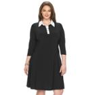 Plus Size Chaps Fit & Flare Shirtdress, Women's, Size: 18 W, Black