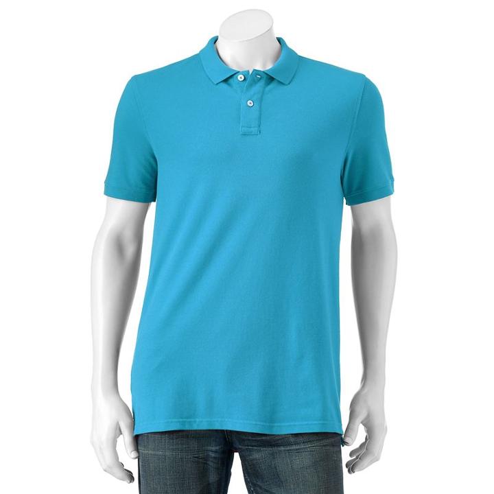 Men's Sonoma Goods For Life&trade; Flexwear Slim-fit Solid Pique Polo, Size: Medium, Brt Blue
