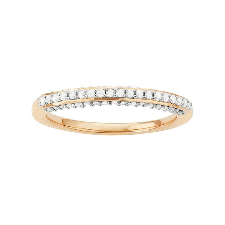14k Gold Over Silver 1/3 Carat T.w. Diamond Wedding Ring, Women's, Size: 6, White