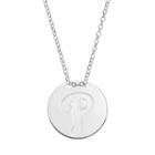 Philadelphia Phillies Sterling Silver Disc Pendant Necklace, Women's, Size: 16, Grey