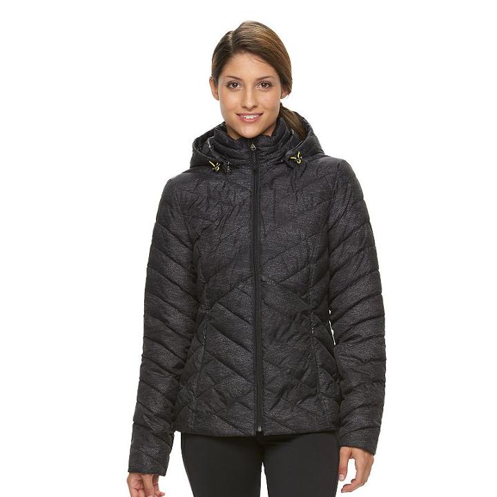 Women's Tek Gear&reg; Hooded Packable Puffer Jacket, Size: Small, Black