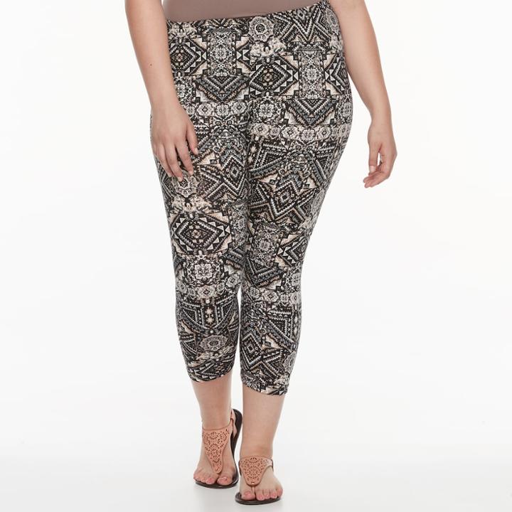 Plus Size French Laundry Capri Peached Leggings, Women's, Size: 1xl, Med Beige