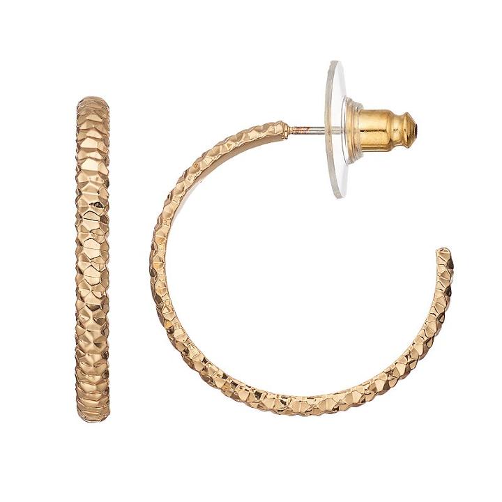 Napier Textured Hoop Earrings, Women's, Gold