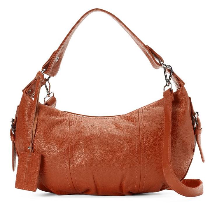 Donna Bella Alexis Leather Buckle Hobo, Women's, Brown