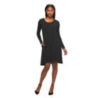 Women's Nina Leonard Embellished Swing Dress, Size: Medium, Black