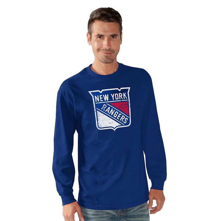Men's New York Rangers Playbook Tee, Size: Medium, Blue