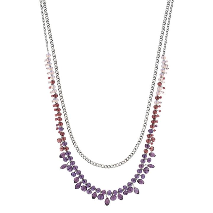 Simply Vera Vera Wang Long Purple Ombre Beaded Double Strand Necklace, Women's, Light Red