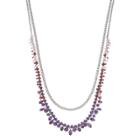 Simply Vera Vera Wang Long Purple Ombre Beaded Double Strand Necklace, Women's, Light Red