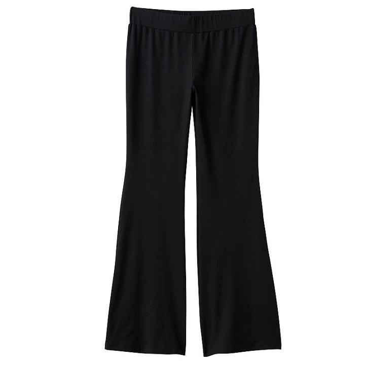 Girls 7-16 Joey B Patterned Soft Flare Pants, Girl's, Size: Medium, Black
