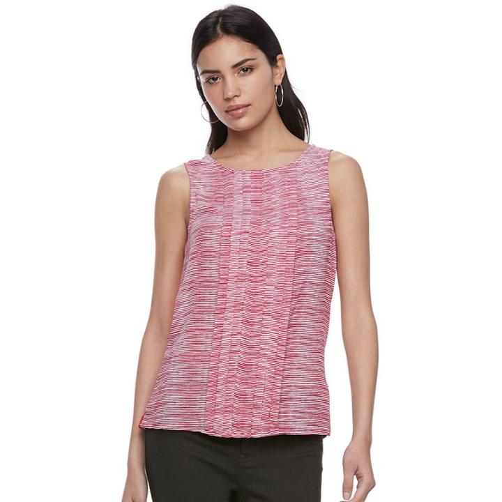 Women's Elle&trade; Pleated Tank Top, Size: Small, Red