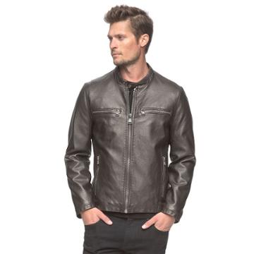 Men's Am Studio By Andrew Marc Faux-leather Moto Jacket, Size: Xl, Med Brown