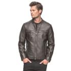 Men's Am Studio By Andrew Marc Faux-leather Moto Jacket, Size: Xl, Med Brown