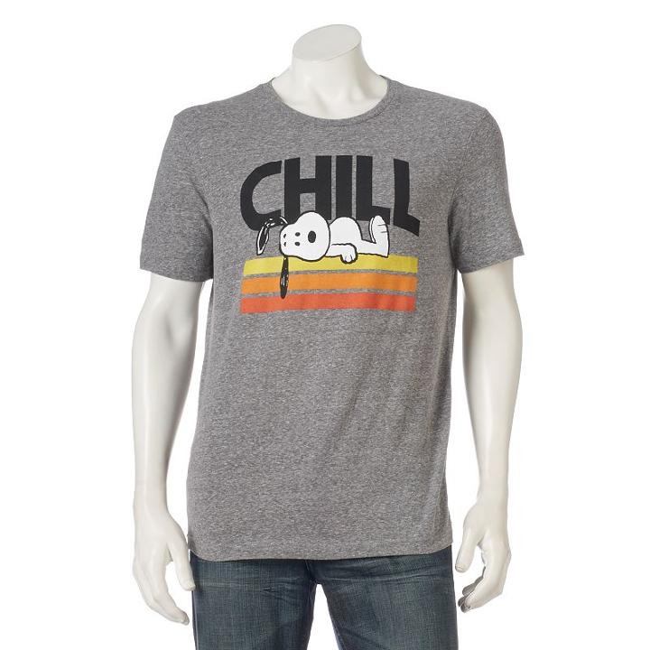 Men's Peanuts Snoopy Chill Tee, Size: Xl, Grey