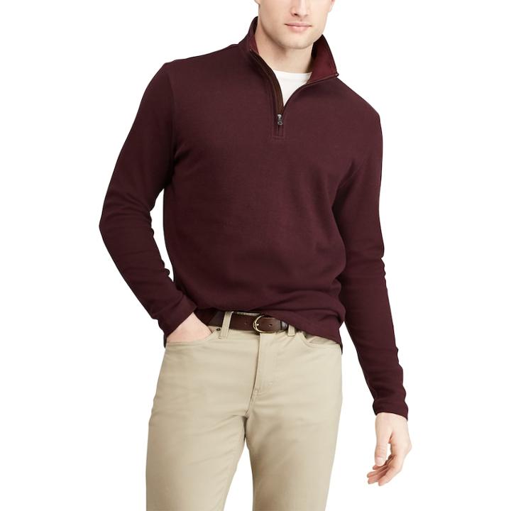 Men's Chaps Regular-fit Mockneck Quarter-zip Pullover, Size: Xxl, Red