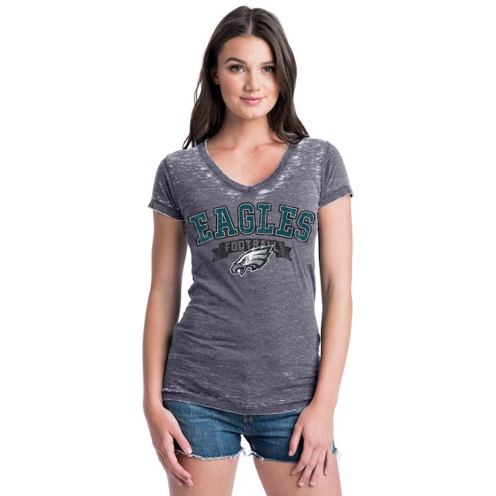 Women's Philadelphia Eagles Burnout Rush Tee, Size: Small, Grey