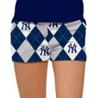 Women's Loudmouth New York Yankees Argyle Shorts, Size: 8, Blue (navy)