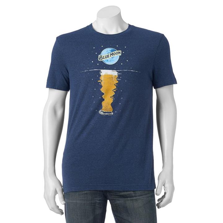 Men's Blue Moon Beer Tee, Size: Small, Red Overfl