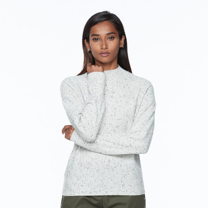 Women's Apt. 9® Mockneck Cashmere Sweater, Size: Large, Natural