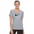 Women's Nike Swoosh Short Sleeve Graphic Tee, Size: Large, Grey (charcoal)