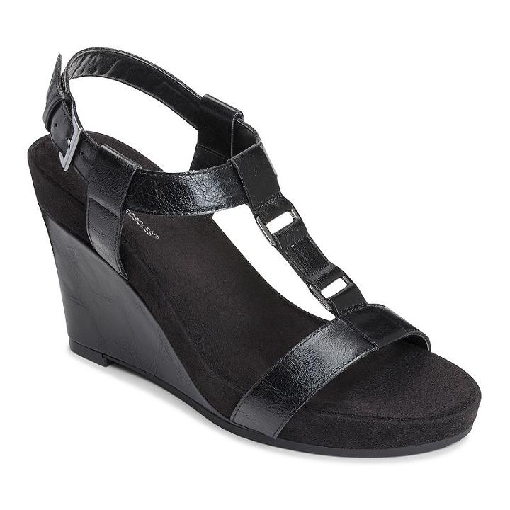 A2 By Aerosoles Plush Nite Women's Espadrille Wedge Sandals, Size: Medium (7.5), Black